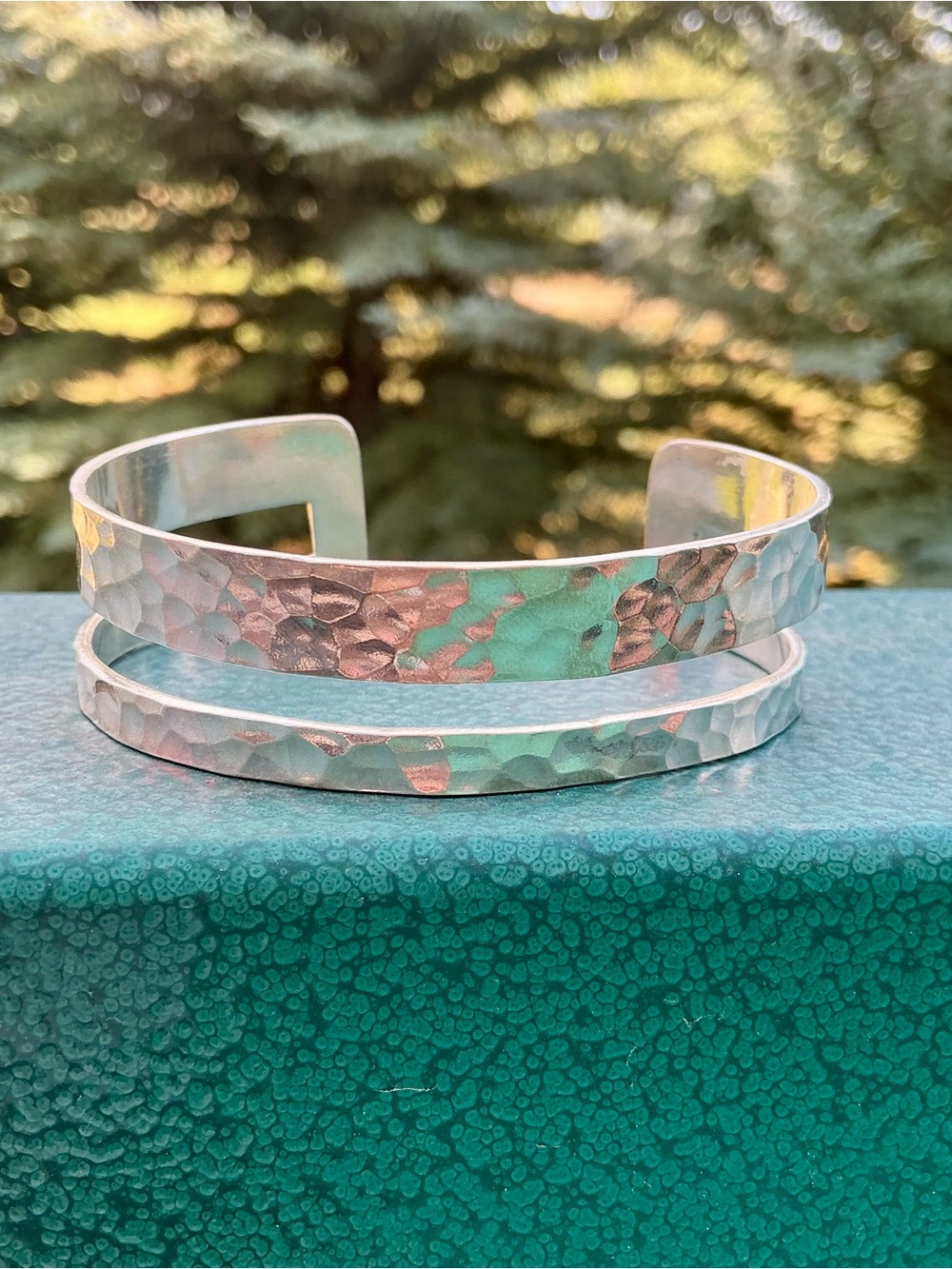 Aureus + Argent Banana Republic Heirloom Hammered Silver Bangle Cuff Bracelet